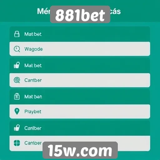 Métodos de pagamento disponíveis na 881bet